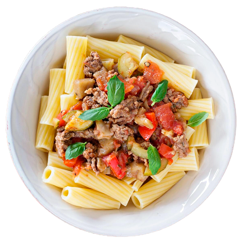 macarrones con tomate y carne